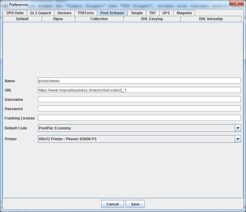 config schweiz