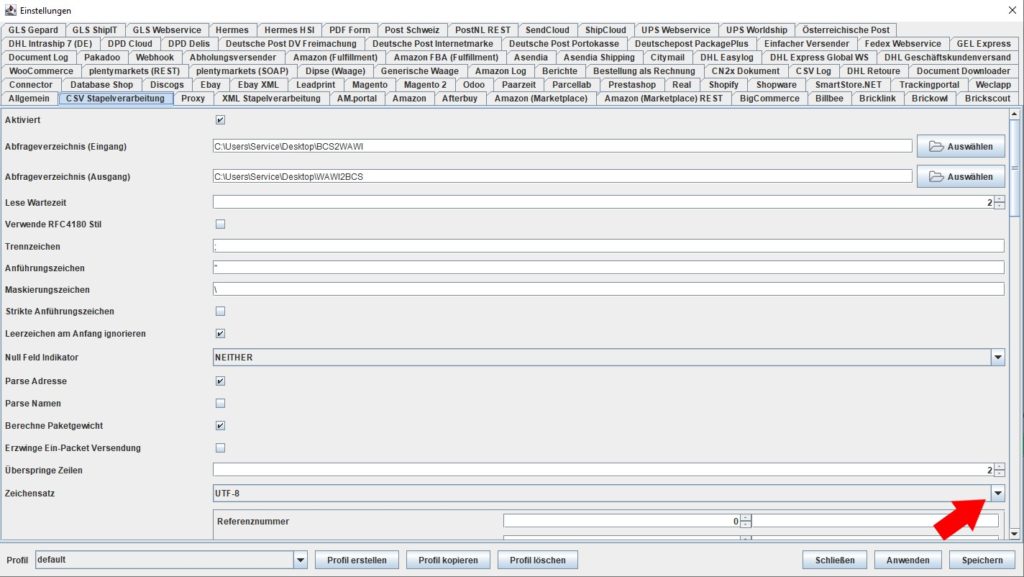 CSV Zeichensatz