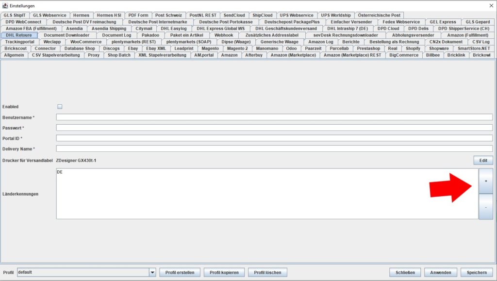 DHL Retoure Länderkennung