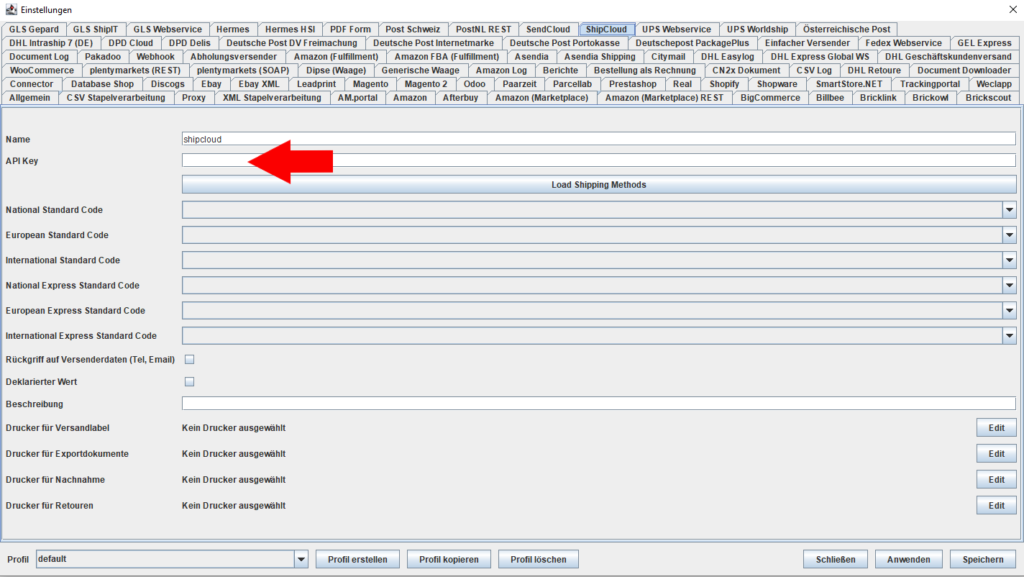 Shipcloud API Key