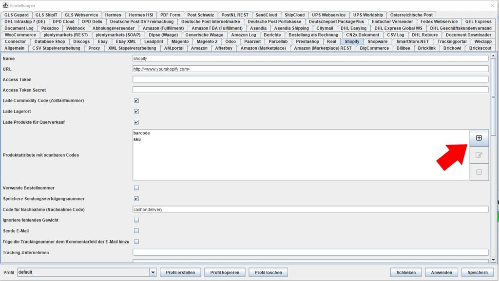 Shopify produktattribute mit scanbaren codes