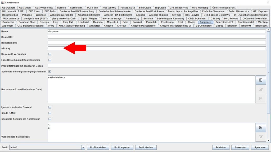 Shopware API Key