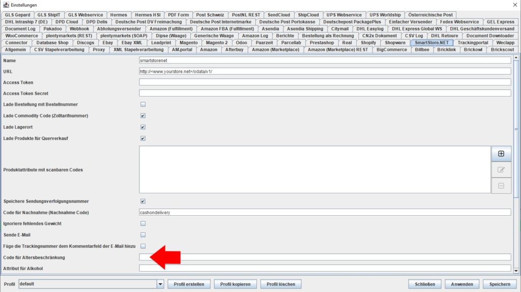 Smartstore code für altersbeschränkung