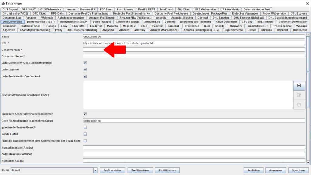 WooCommerce Consumer Key