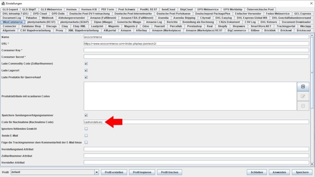 WooCommerce code für nachname