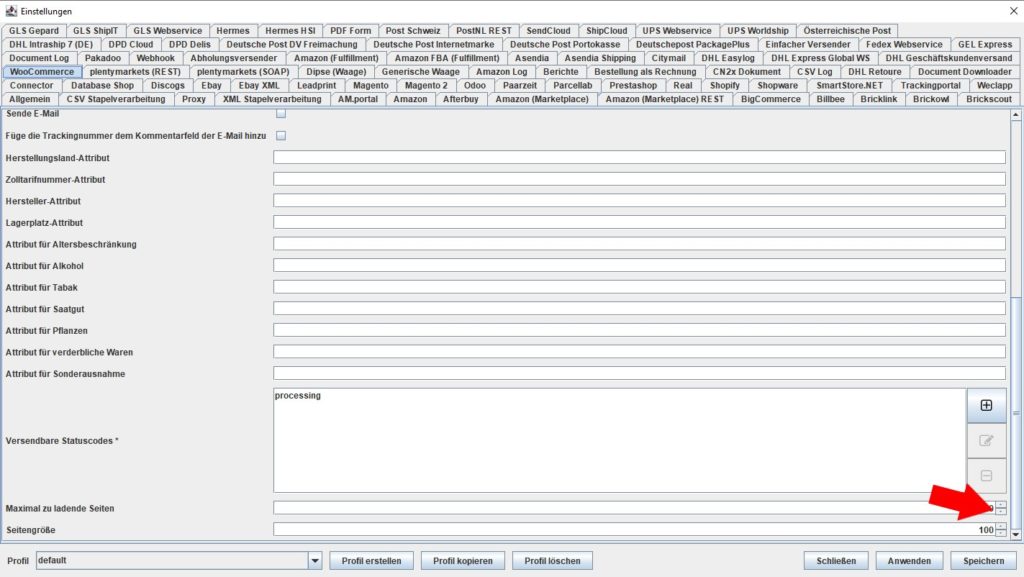 WooCommerce maximal zu ladende seiten