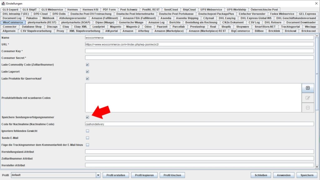 WooCommerce speichere sendungsverfolgungsnummer