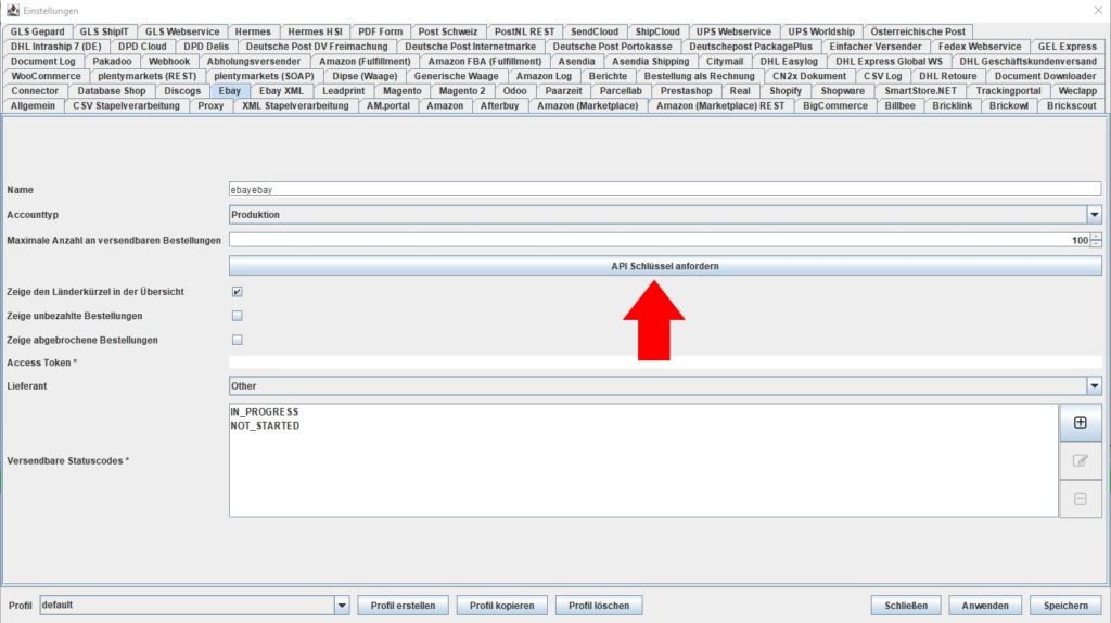Ebay Api Schlüssel anfordern