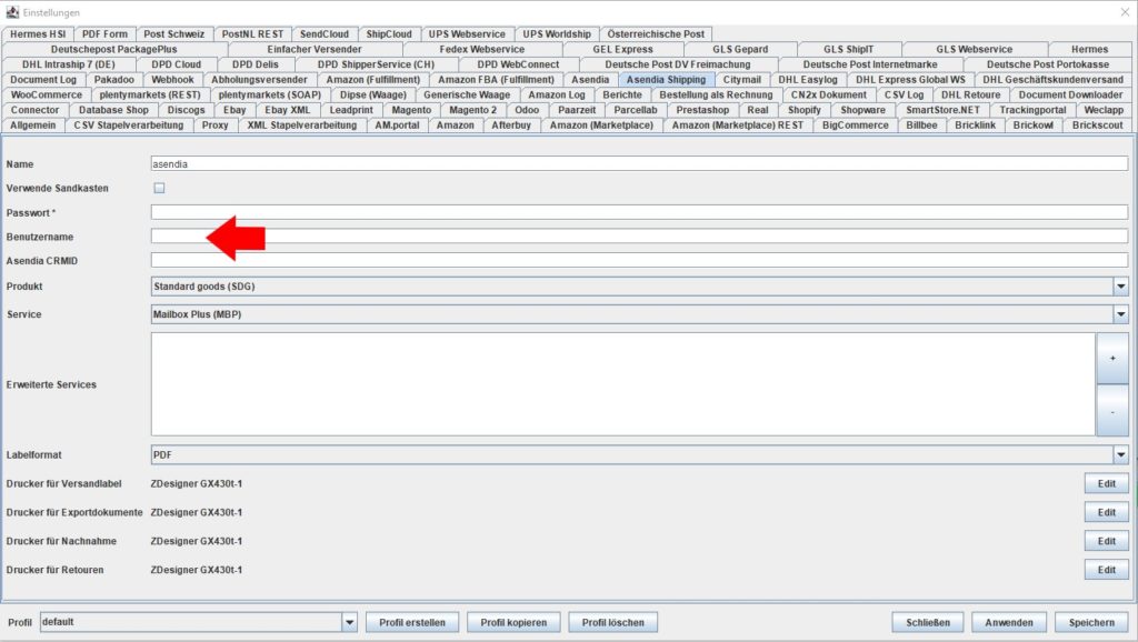 AsendiaShipping benutzername