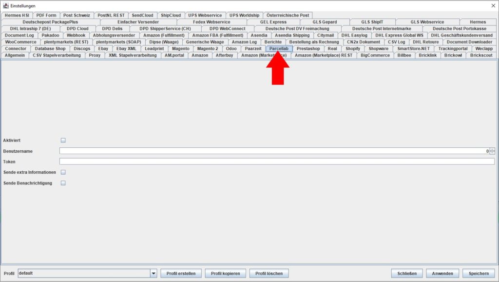 Parcellab einstellung