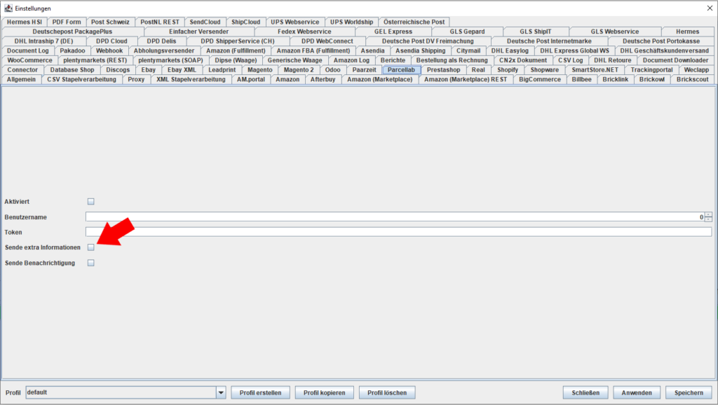 Parcellab sende extra informationen