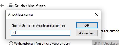 Drucker - Anschlussname